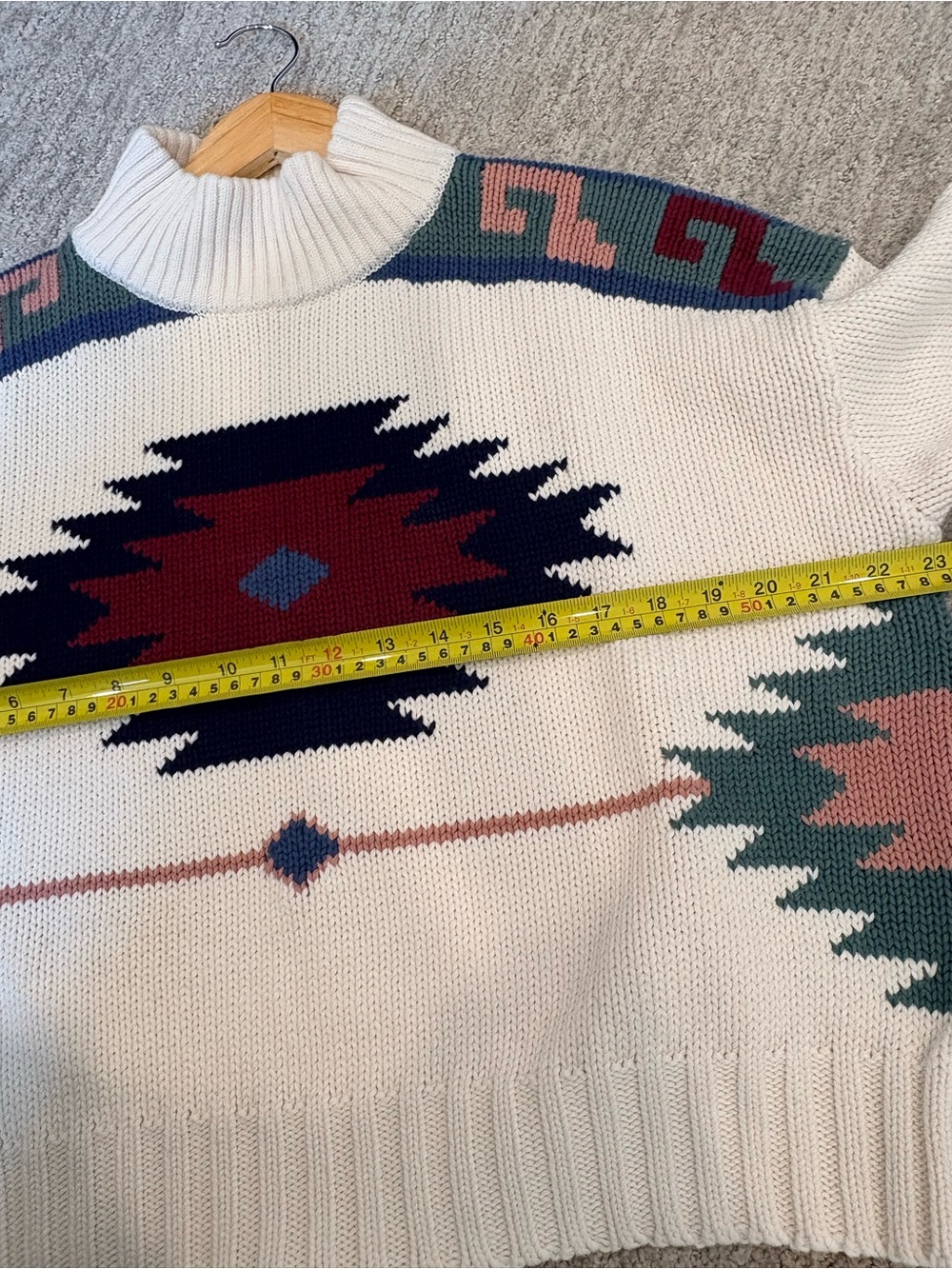 The Upside 100% Organic Cotton Southwestern Mock Neck Knit Sweater | Size Small - Picture 9 of 10